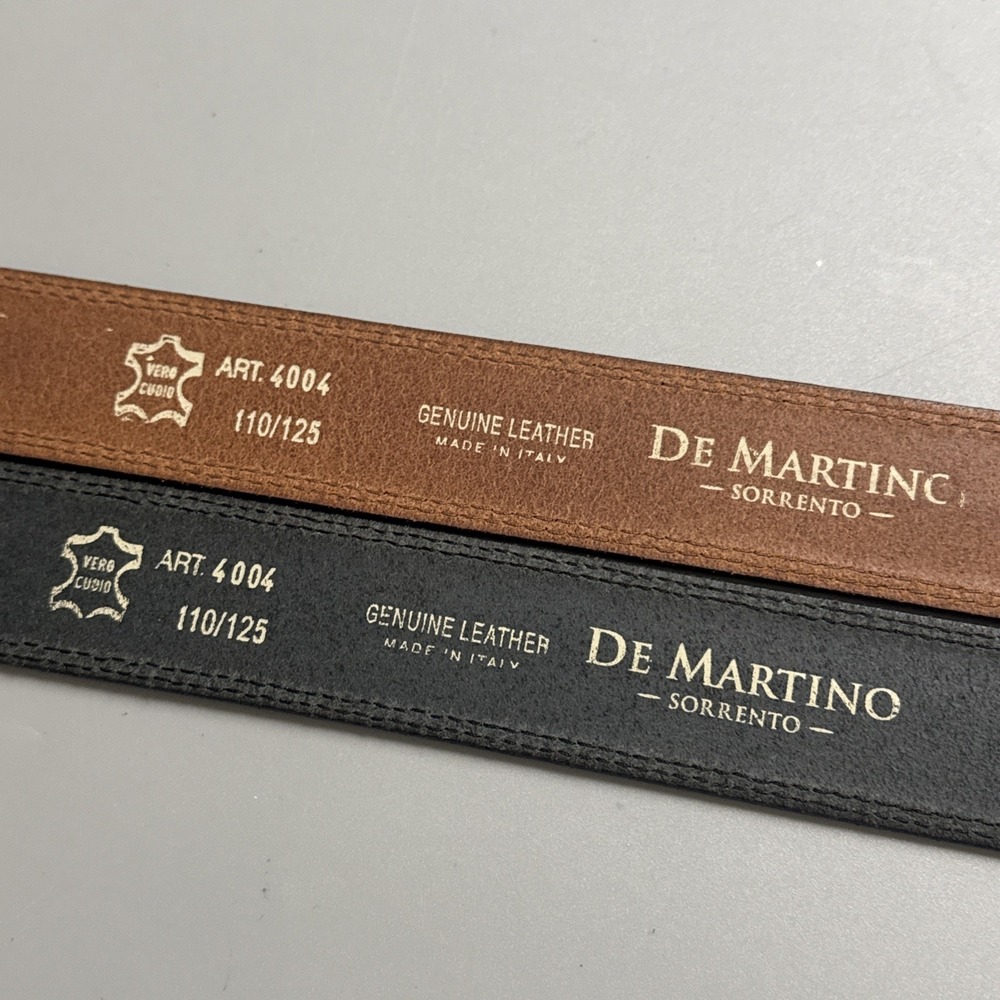 Lot 2 NWT De Martino Sorrento Genuine Leather Belts Blue Brown Size 45 Italy - Picture 3 of 7